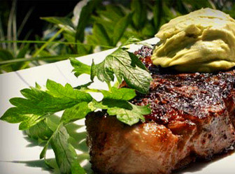 High fat low carb steak with avocado butter