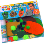 Healthy kids food activity: Low Carb Vegetable finger puppets packaging.