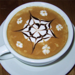 Low Carb coffee art foam design.