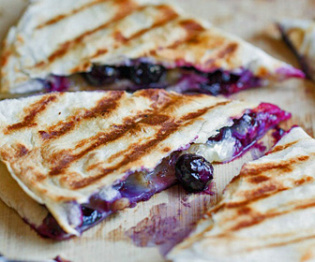 Blueberry Brie and Walnut Quesadillas