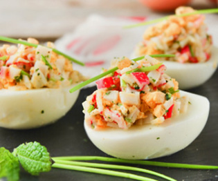 Chilled Crab and Chive Eggs