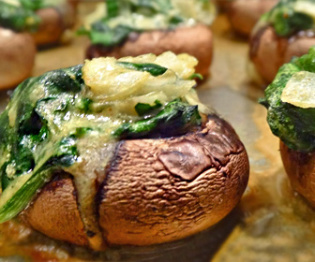 Rich Baked Spinach Mushrooms