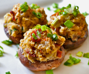 Turkey Parmesan Bacon Stuffed Caps